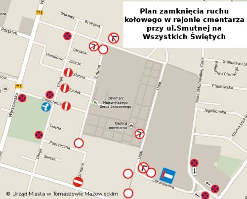 Ograniczenia ruchu w Tomaszowie Mazowieckim przy ulicy Smutnej