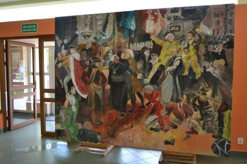 Obraz „Konstytucja 3 maja 1791 roku” J. Matejki w Ośrodku Kultury „TKACZ”