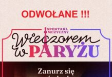 Spektakl „Wieczorem w Paryżu” Odwołany!