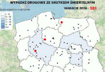 Policyjna mapa wypadków drogowych ze skutkiem śmiertelnym – Wakacje 2026